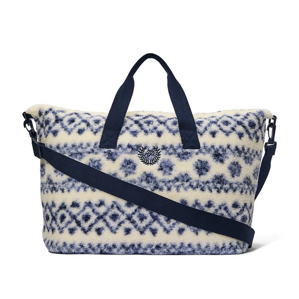 PINK x Victoria's Secret Cozy Plush Fair Isle Weekender Bag NWT